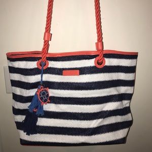 Authentic Vera Bradley Straw Beach Tote